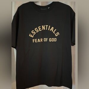 Fear of God Essentials Black and Gold Tee